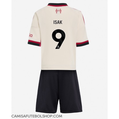 Camisa de time de futebol Liverpool Alexander Isak #9 Replicas 2º Equipamento Infantil 2025-26 Manga Curta (+ Calças curtas)